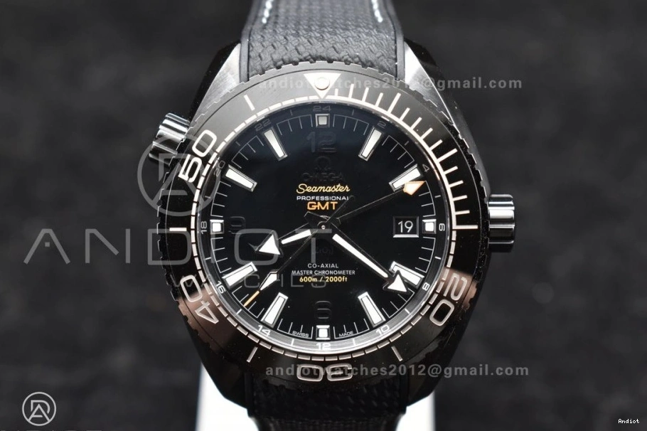 on Nylon Edition A8906 Ocean Real VSF Black Best Strap Clone Super 45.5mm Planet Black Ceramic 1:1 Deep 0108